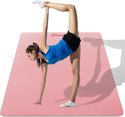 UMINEUX Large Yoga Mat for Men and Women 1/4 & 2/5 Inch Extra Thick TPE Fitness Mat for Home Gym Workout, Non-Slip, Eco Friendly Exercise Mat for Yoga, Pilates, Stretching, Meditation