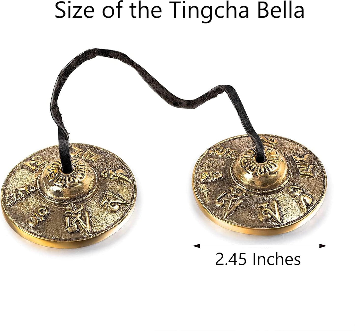 QT S Tibetan Handmade Yoga Meditation Om Tingsha Bell Chimes Cymbal Set, with Handmade Unique Bag (2.75 Inches Buddhist Tingsha, Om Mani Padme Hum Mantra) Made in Buddha Born Country Nepal (Red)
