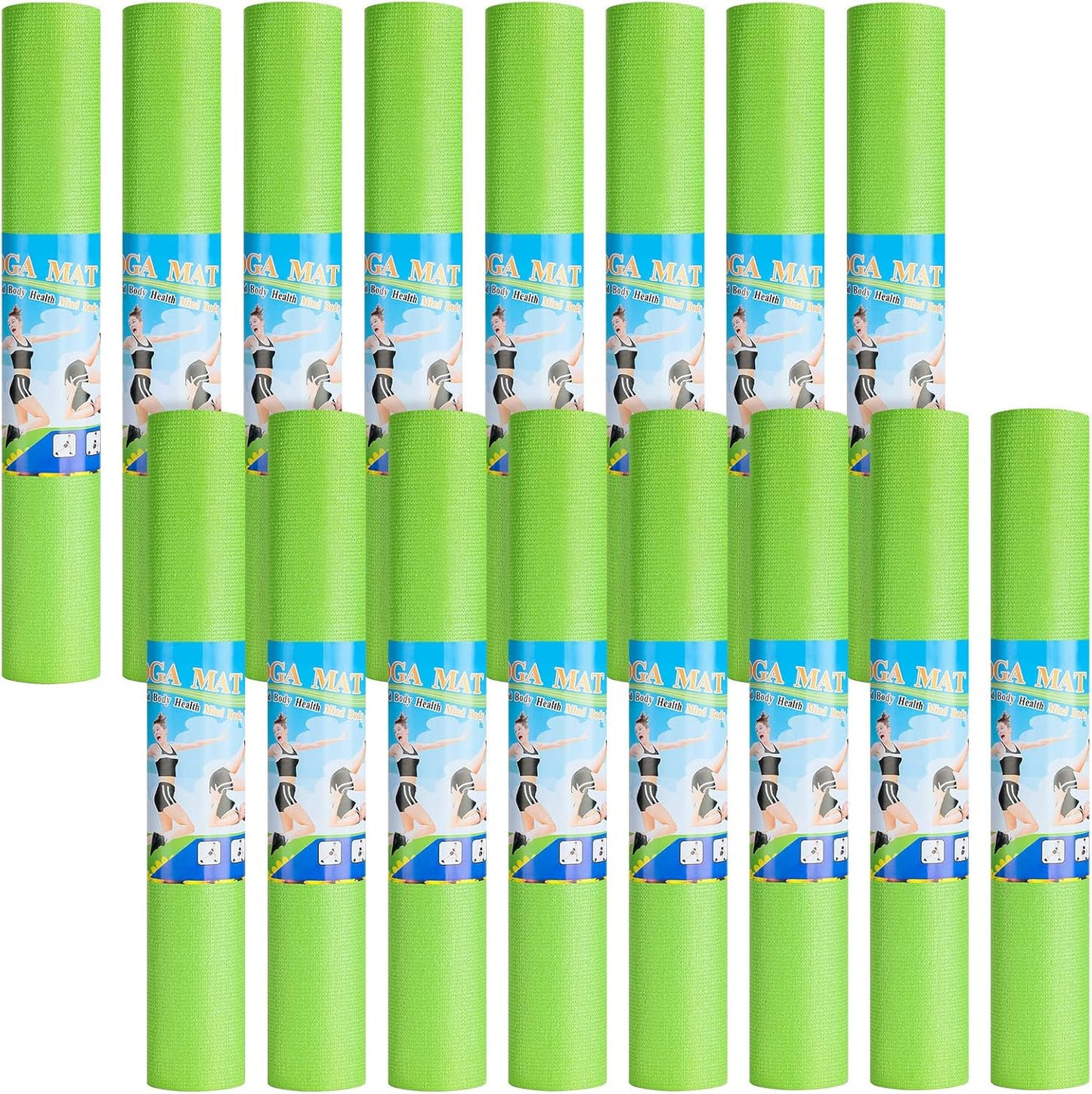 3 mm Thick Yoga Mat Bulk, Non Slip Exercise Workout Fitness Pad for Women Men, Gym Home Yoga Pilates, Easy to Clean, Sturdy PVC