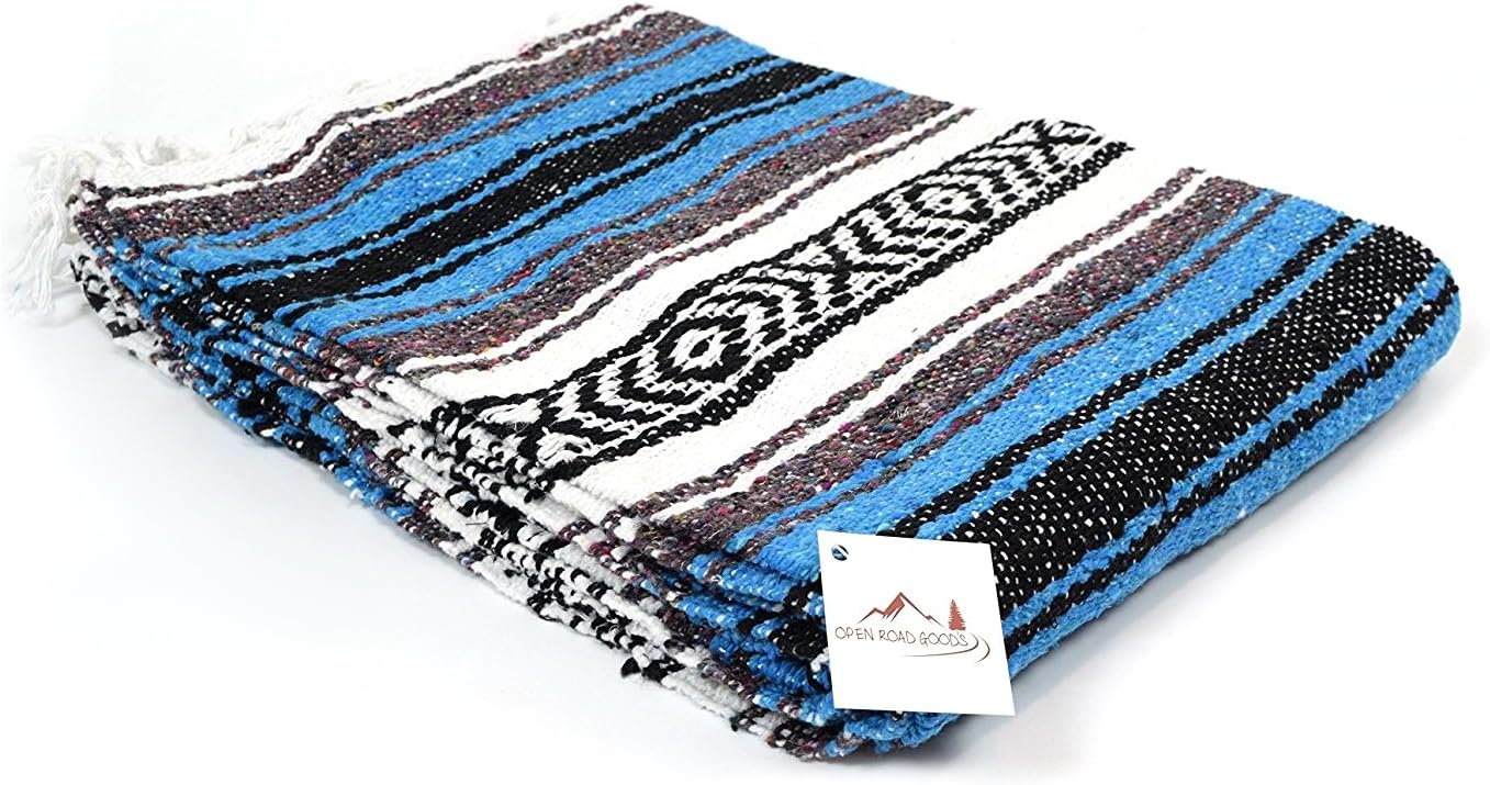 Open Road Goods Bulk Falsa Blankets - Handwoven Authentic Mexican Falsa - Great for Weddings, Yoga, Beach, Picnics, or Mexican Throw! (Tan, 7 Pack)