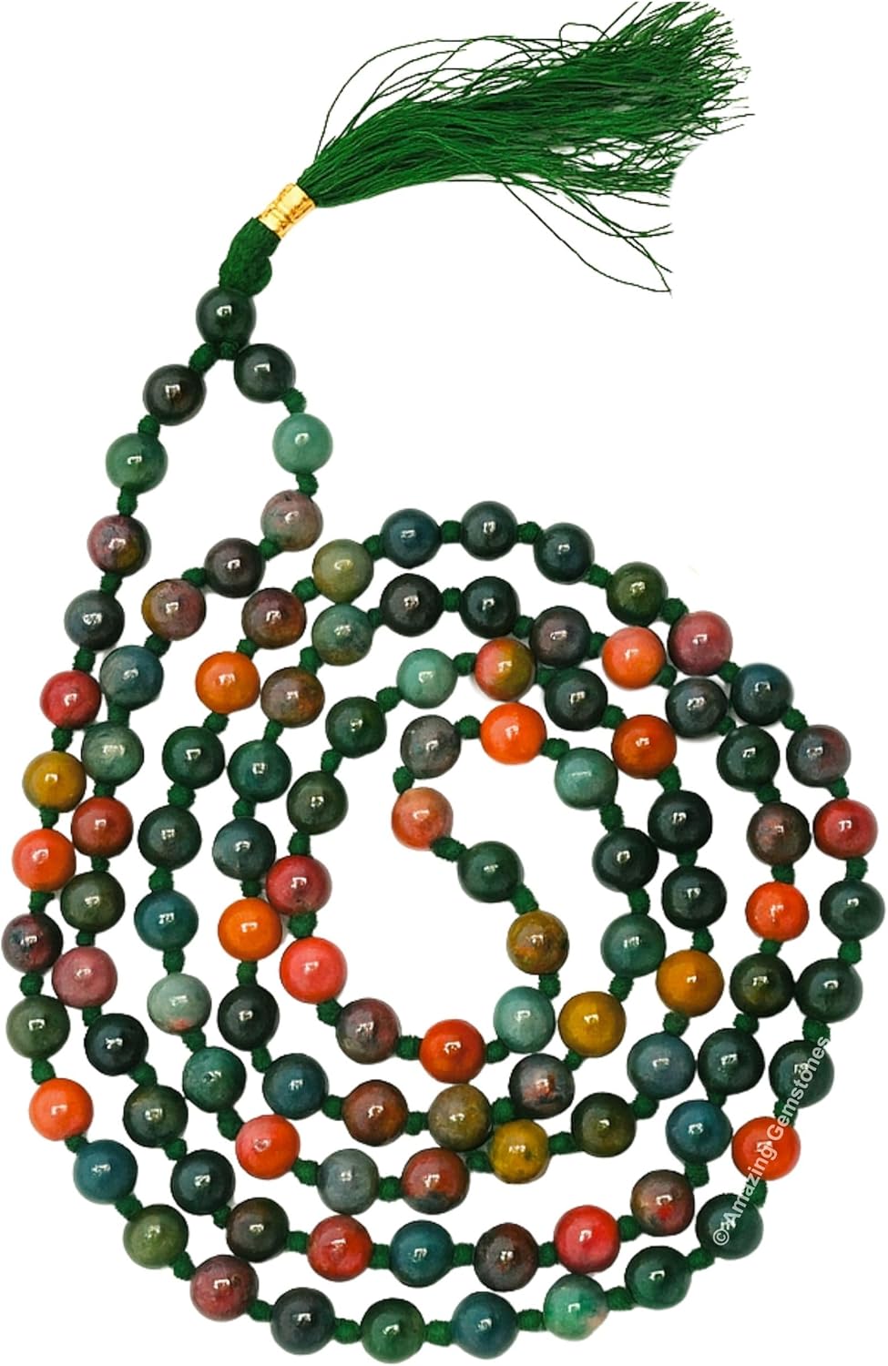 Amazing Gemstone 108 Beads Handmade Mala (Knotted, Rudraksha) - Colors B