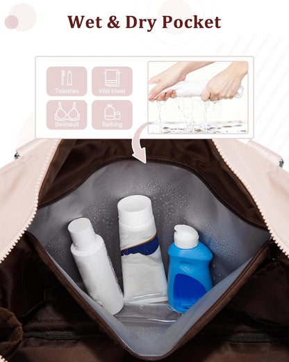 Gym Bag Womens Mens with Shoes Compartment and Wet Pocket Travel Duffel Bag for Women for Plane Sport Gym Tote Bags Swimming Yoga Waterproof Weekend Overnight Carry on Bag Hospital Holdalls - Colors B