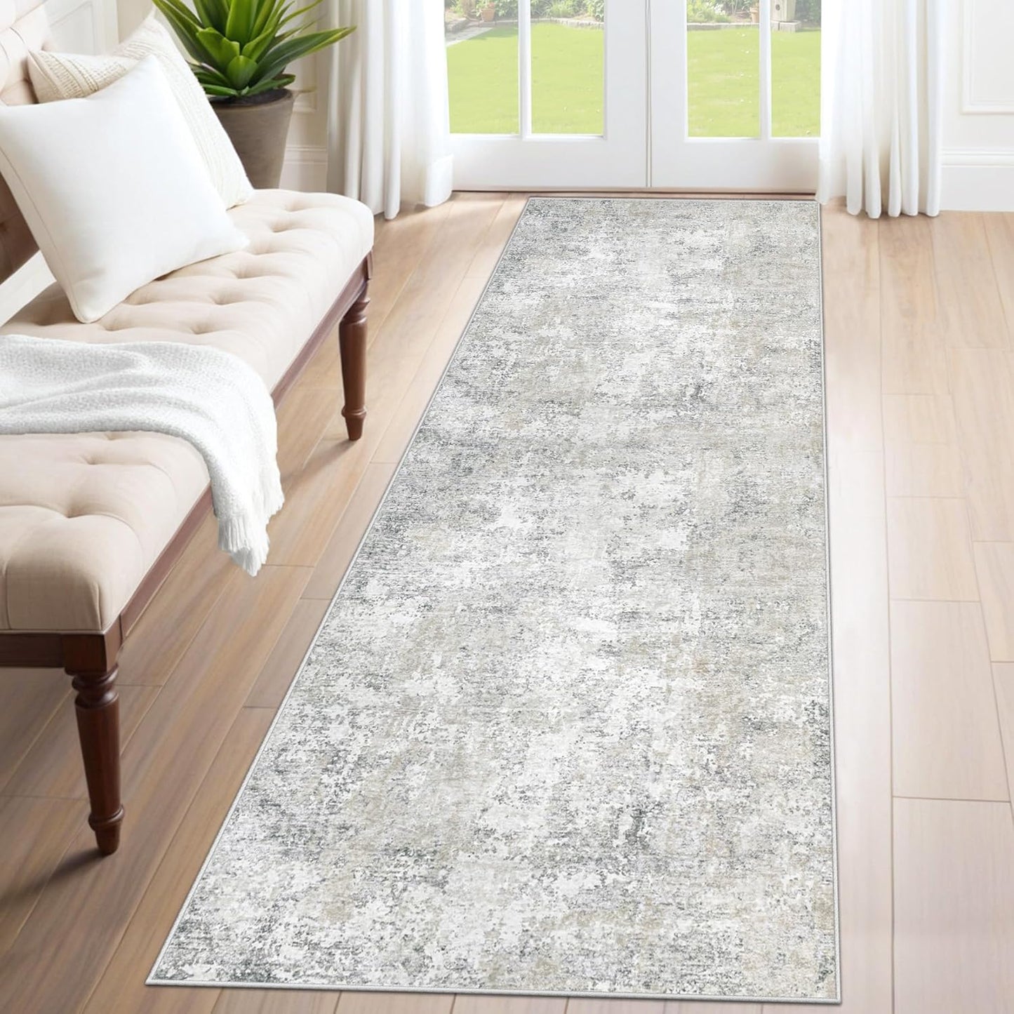 XLUEZ 8x10 Area Rugs for Living Room, Washable Modern Abstract Large Area Rug Neutral Soft Non Slip Kids Rug Stain Resistant Indoor Carpet for Bedroom Nursery Dining Children's Room(Blue, 8'x10')