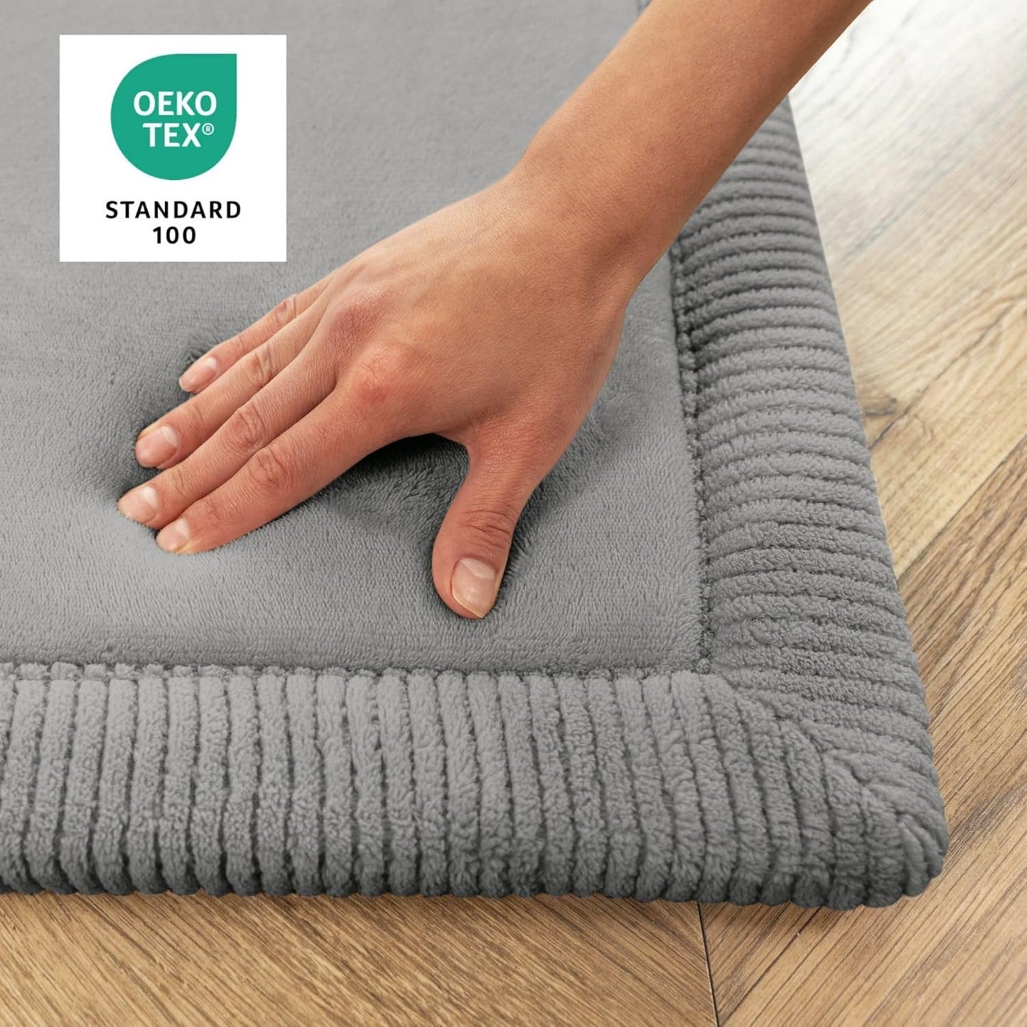 Hakuna Matte CloudSoft Mat for Floor 60" x 80" Beige – Coral Velvet Memory Foam Rug – Non-Slip, Water-Resistant