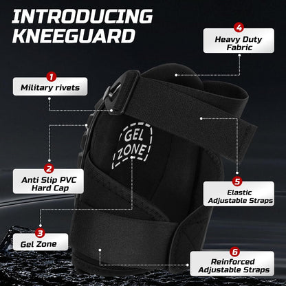 Professional Knee Pads for Work Construction with Heavy Duty Cap Foam Padding Gel Cushion Knee Pads for Men, Comfortable Adjustable Strong Strap, Military Grade Rivet for Flooring Gardening