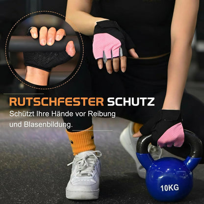 sunnex Workout Gloves for Women - Breathable Weight Lifting Gloves with Non-Slip Silicone Padding, Fingerless Gym Gloves for Cycling, Rowing, Pull Ups & Training (4 Sizes)