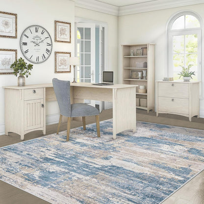 XLUEZ 8x10 Area Rugs for Living Room, Washable Modern Abstract Large Area Rug Neutral Soft Non Slip Kids Rug Stain Resistant Indoor Carpet for Bedroom Nursery Dining Children's Room(Blue, 8'x10')