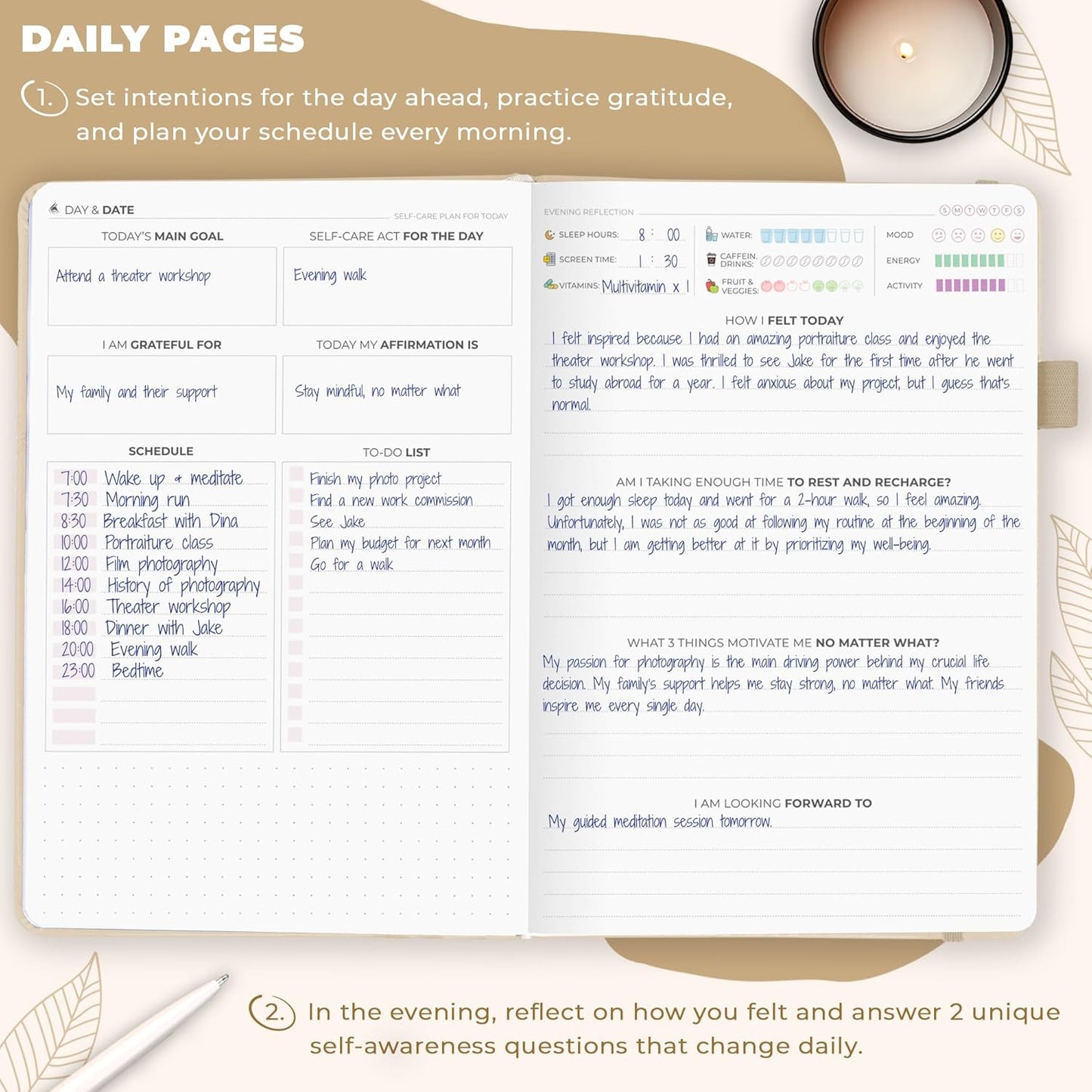 Clever Fox Self-Care Journal – Daily Reflection Notebook – Mental Health & Personal Development Planner, Meditation & Mood Log, A5 (Turquoise)
