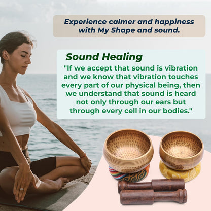 Tibetan Singing Bowl Set - Authentic Cuencos Tibetanos for Sound Healing, Meditation & Chakra Balancing - Includes Cushion, Mallet-Unique Spiritual Gifts for Women and Men (7 Chakra Hand Hammered Set)