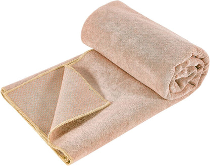 Hot Yoga Towel with Grip Dot, Non Slip Sweat Absorbent Microfiber Yoga Mat Towels for Hot Yoga, Pilates, Fitness and Workout 72inch x 24inch