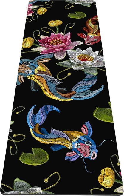 nuveti Yoga Mat Print Extra Thick TPE Non Slip Fitness Exercise Mat with Carrying Bag,72"x24" Extra Thick 6MM Exercise & Workout Mat for Yoga, Pilates Fitness and Floor Exercises - Colors B