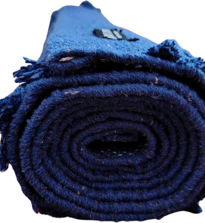 Indian Handmade100 % Organic Anti Skid Multi Colour Cotton Yoga Mat - Eco-Friendly Hand-Woven Rug - Non-Slip & Thick (24”x72”x5mm) for Hot yoga & Everyday Fitness at Home - Comfortable & Foldable Extra-Long Mat