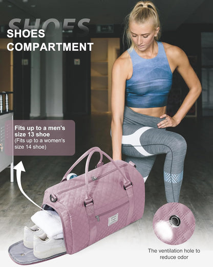 Gym Bag Womens Mens with Shoes Compartment and Wet Pocket Travel Duffel Bag for Women for Plane Sport Gym Tote Bags Swimming Yoga Waterproof Weekend Overnight Carry on Bag Hospital Holdalls - Colors C