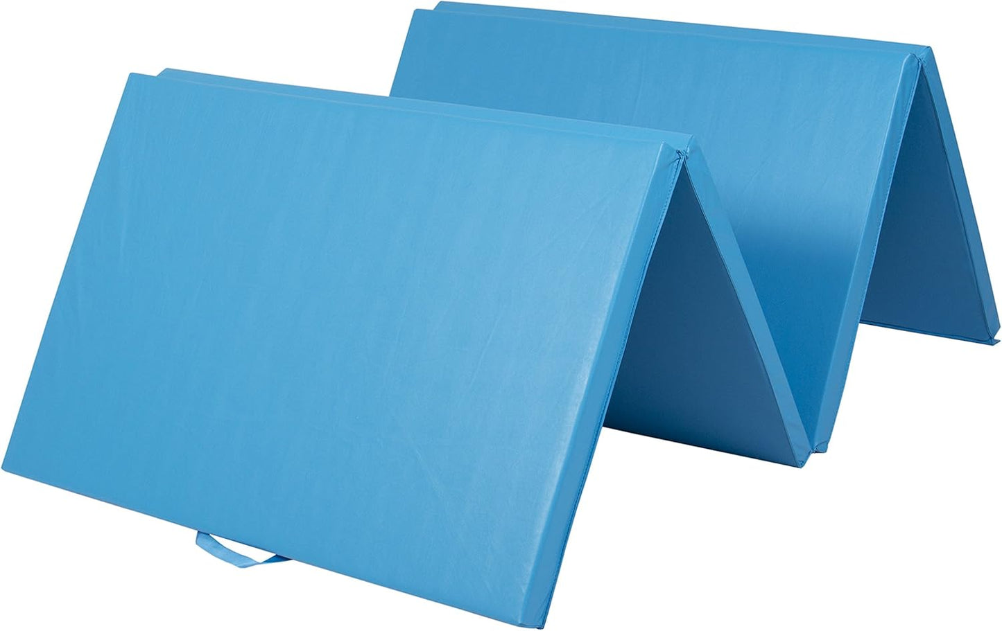 Best Choice Products 8 ft x 4 ft Gymnastics Mat, 4-Fold Foam Exercise Gym Floor Mat for Workout, Yoga, Aerobics, Martial Arts w/Handles, Blue