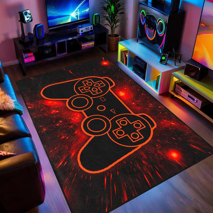 Game Controller Rugs for Bedroom Boys Living Room Gamer Gamepad Red Carpets Floor Mat Player Indoor Mats Gaming Art Design Home Decor Crystal Doormat Yoga Mats 3'x5'