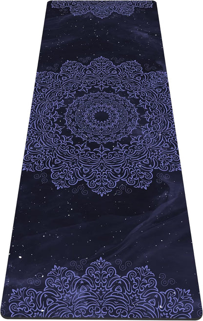 nuveti Yoga Mat Print Extra Thick TPE Non Slip Fitness Exercise Mat with Carrying Bag,72"x24" Extra Thick 6MM Exercise & Workout Mat for Yoga, Pilates Fitness and Floor Exercises - Colors A