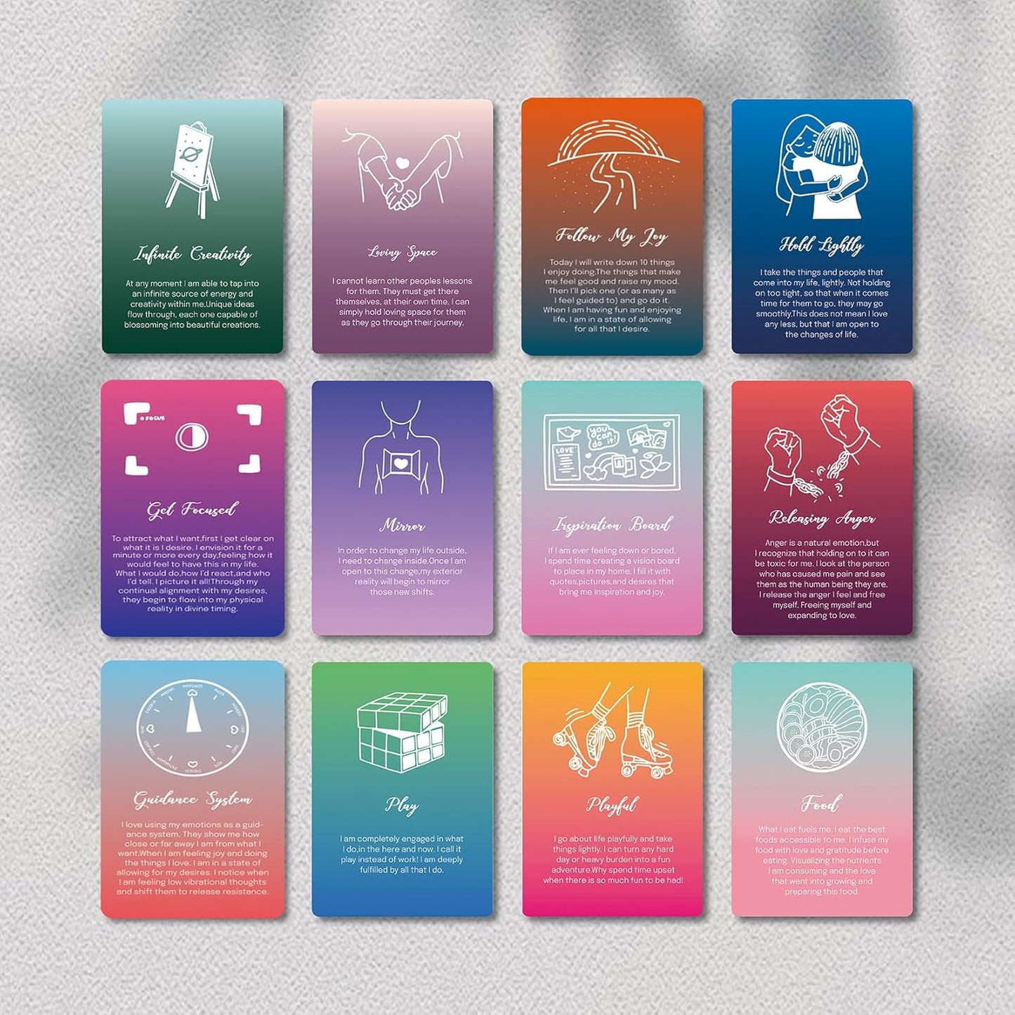 A ART·ZONE 52 Pcs Positive Affirmations Meditation Spiritual Self Care Cards Gifts, 9.7x6 cm Paper Prints