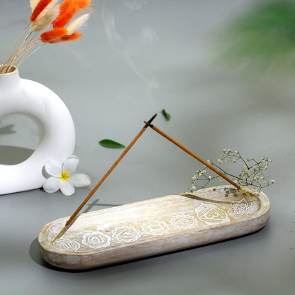 raajsee Wooden Brown Incense Holder -Incense Burner Holder –Ash Catcher - Incense Stick Holder - Meditation & Yoga - Great Gift for Any Occasion Size 11x4 inch