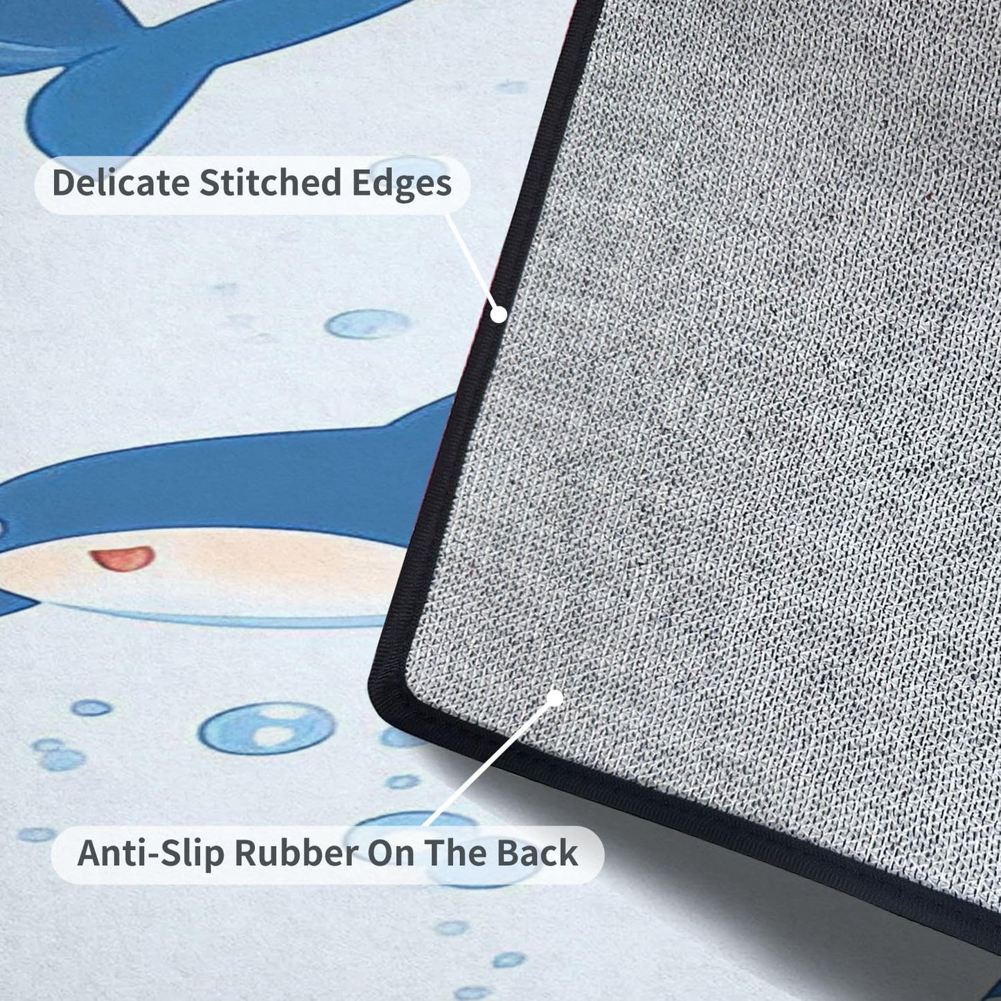 Runner Rug Washable 2x6 Seamless Pattern Fish Swimming Against Current Against Crowd Non-Slip Hallway Area Rug Indoor Outdoor Home Decor for Entryway Bathroom Kitchen Carpet Yoga Floor Mat