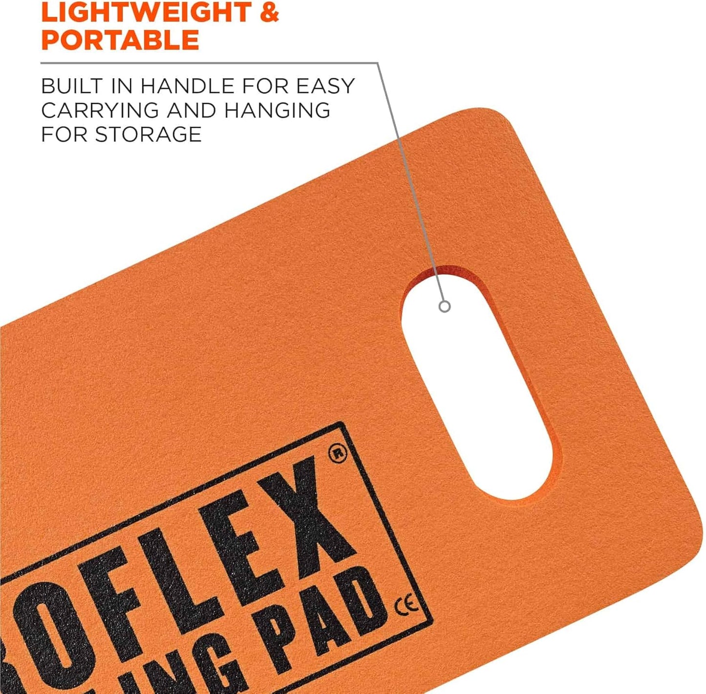 Ergodyne ProFlex 375 Kneeling Pad, Foam Knee Cushion, Water Resistant Kneeling Mat, 8" x 18" x 1,Orange, Compact