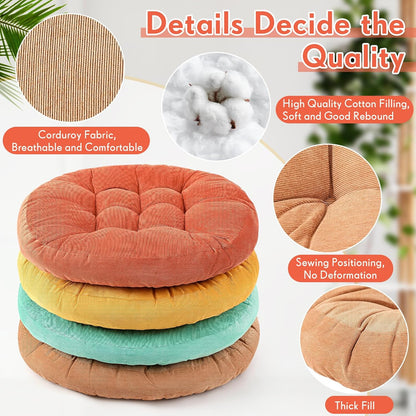 Jerify Floor Pillow Cushions Large Round Square Large Meditation Floor Pillow for Classroom Adult Meditation Picnic Party Seating Learning Daycare School(Square,Mixed Colors,4 Pcs)