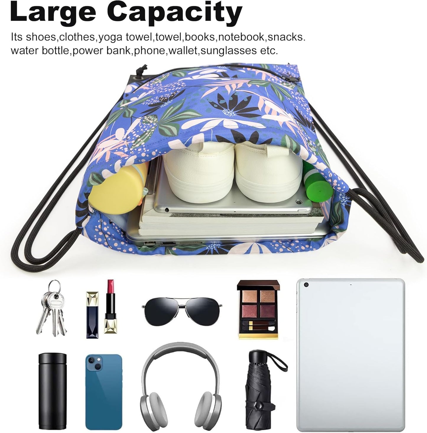 HOLYLUCK Drawstring Backpack Bag Sport Gym Sackpack - Colors B