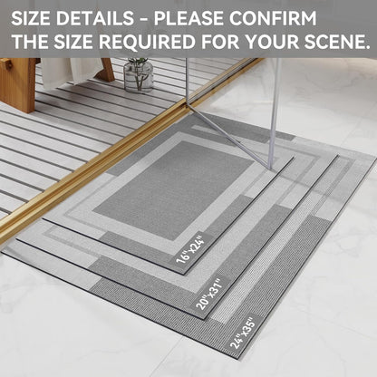 YDKGL Non Slip Long Bath Mat Bathroom Runner, Rubber Backing Ultra Thin Bathroom Rugs Fit Under Door Quick Dry Super Absorbent Washable Bath Rug Shower Mat for Bathtub Sink Floor, Dark Gray 17"x47"