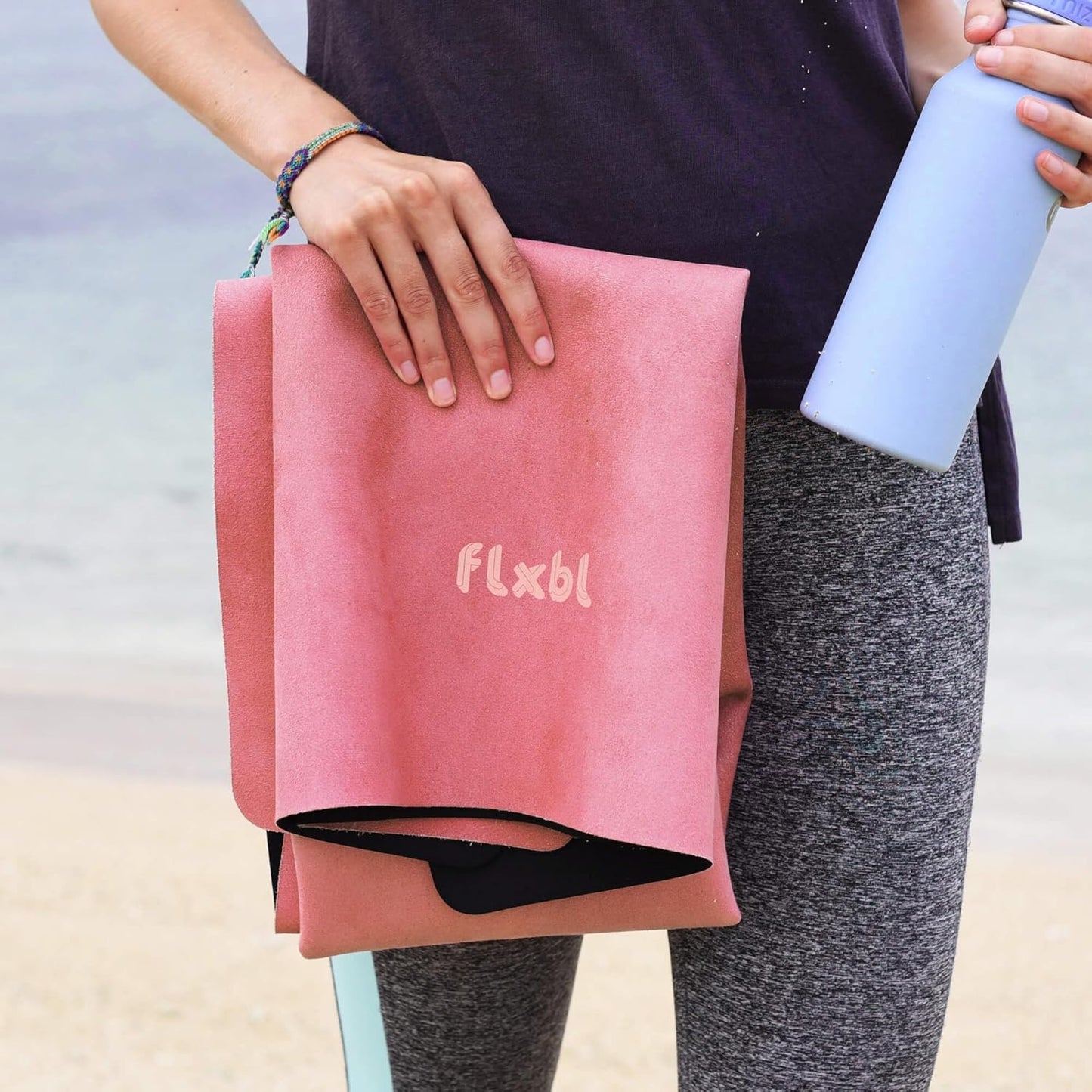 FLXBL Travel Yoga Mat and Top Layer - Thin, Light, Foldable and Washable