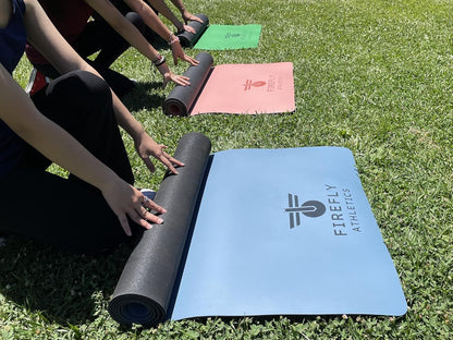 Premium Yoga Mat - 5mm Thick, Extra Wide & Long, Non-Slip Natural Rubber Base & PU Top, Anti-Tear, Ideal for Yoga, Pilates, and Fitness.
