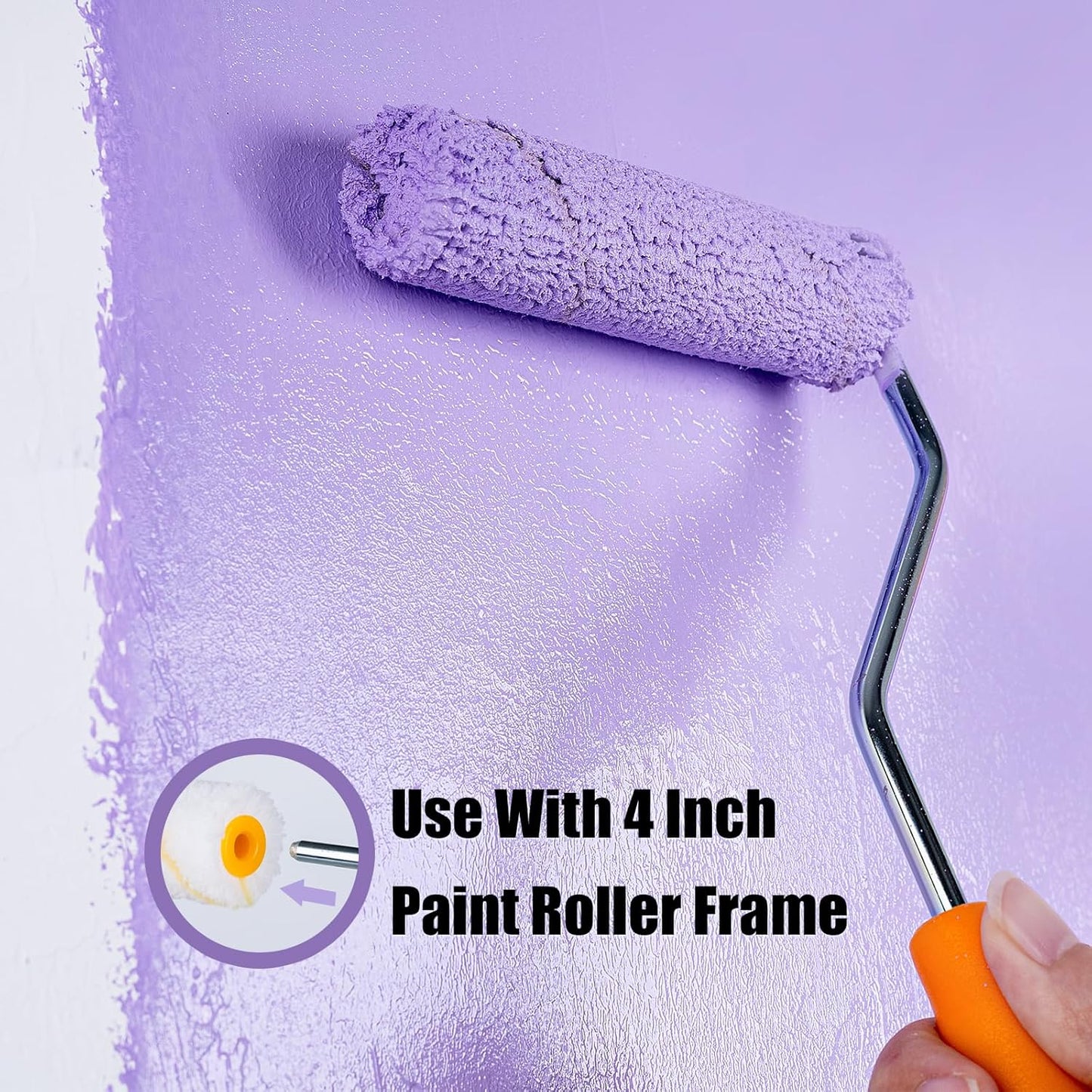 Mister Rui Foam Paint Roller, 4 Inch Paint Roller 10 Pack, Small Paint Roller, Foam Paint Roller 4 Inch, Small Foam Paint Roller High Density, 4 Inch Foam Rollers for Painting Walls, Cabinets