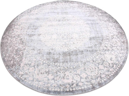 Unique Loom New Classical Collection Area Rug - Olwen (4'Round, Purple/ Gray)