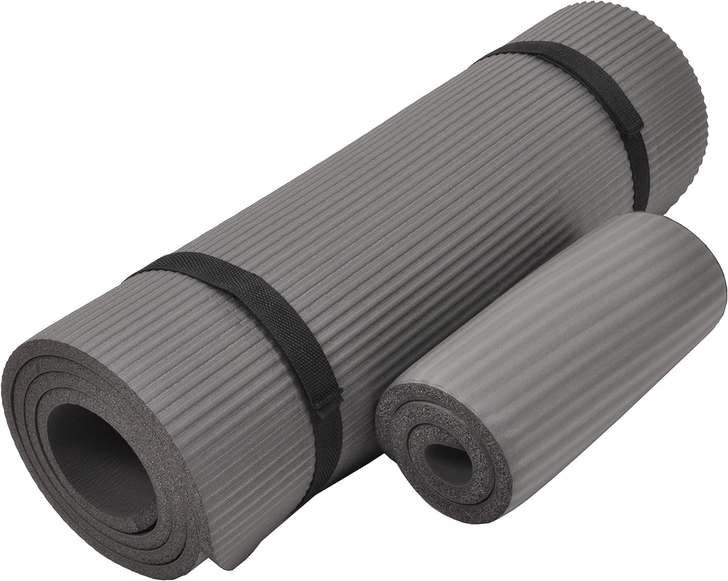 Fitvids All Purpose 1/2-Inch Extra Thick High Density Anti-Tear Exercise Yoga Mat and Knee Pad with Carrying Strap and Optional Yoga Blocks, Multiple