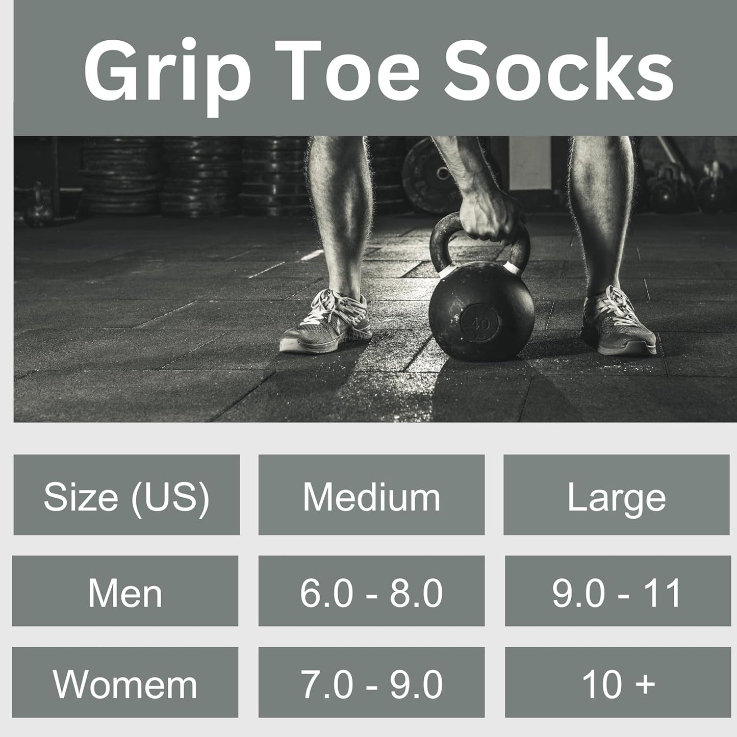 Soxsense Multi-Pack Sports Grip Toe Socks with Cushion, Non-Slip Finger Socks for Pilates, Home Gym, Soccer, basketball