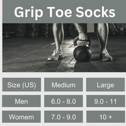 Soxsense Multi-Pack Sports Grip Toe Socks with Cushion, Non-Slip Finger Socks for Pilates, Home Gym, Soccer, basketball