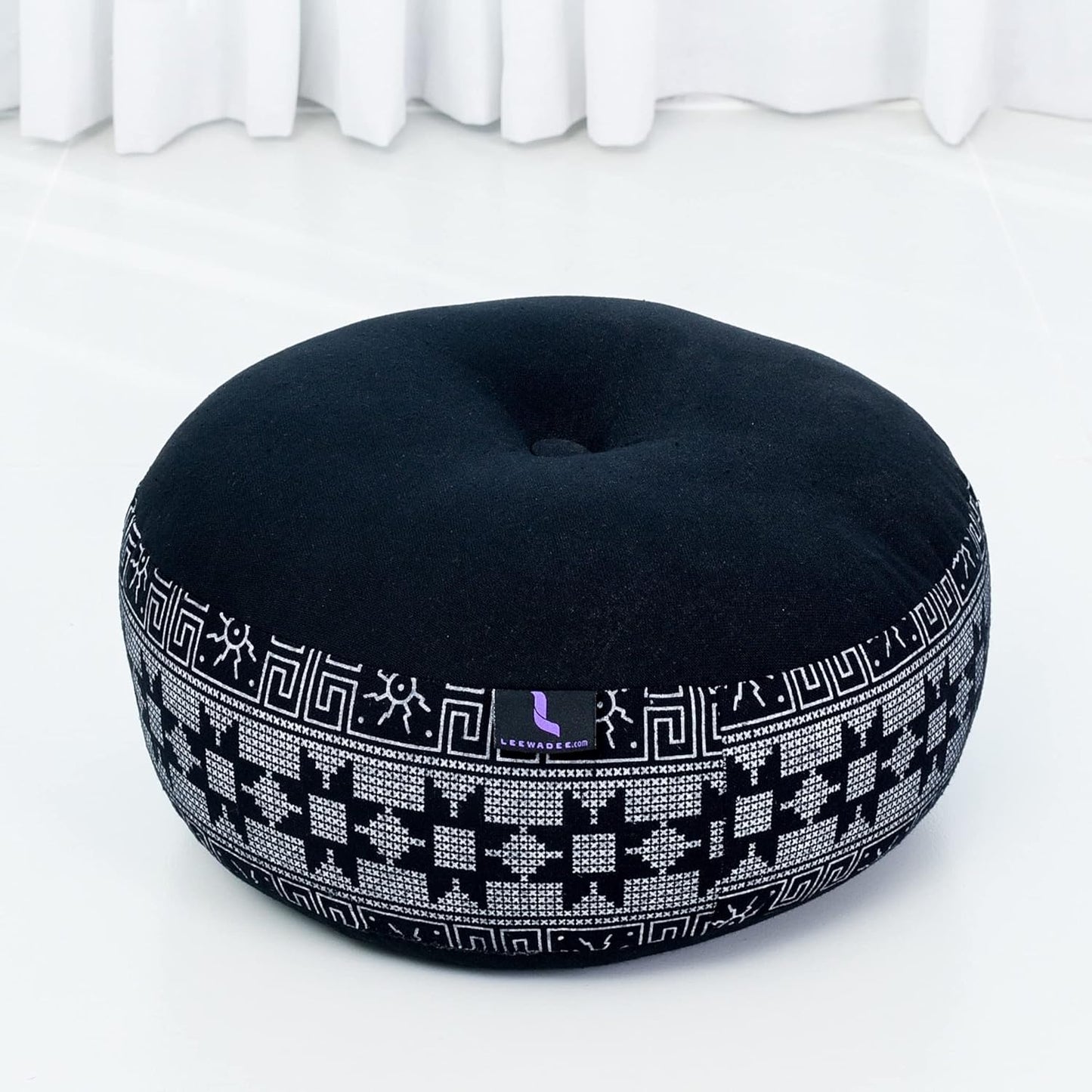 Leewadee Meditation Cushion Set – 1 Small Zafu Yoga Pillow and 1 Small Roll-Up Zabuton Mat Filled with Kapok