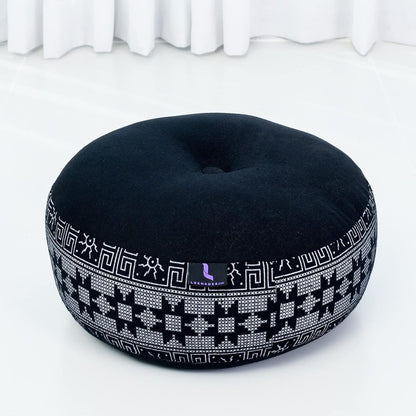 Leewadee Meditation Cushion Set – 1 Small Zafu Yoga Pillow and 1 Small Roll-Up Zabuton Mat Filled with Kapok