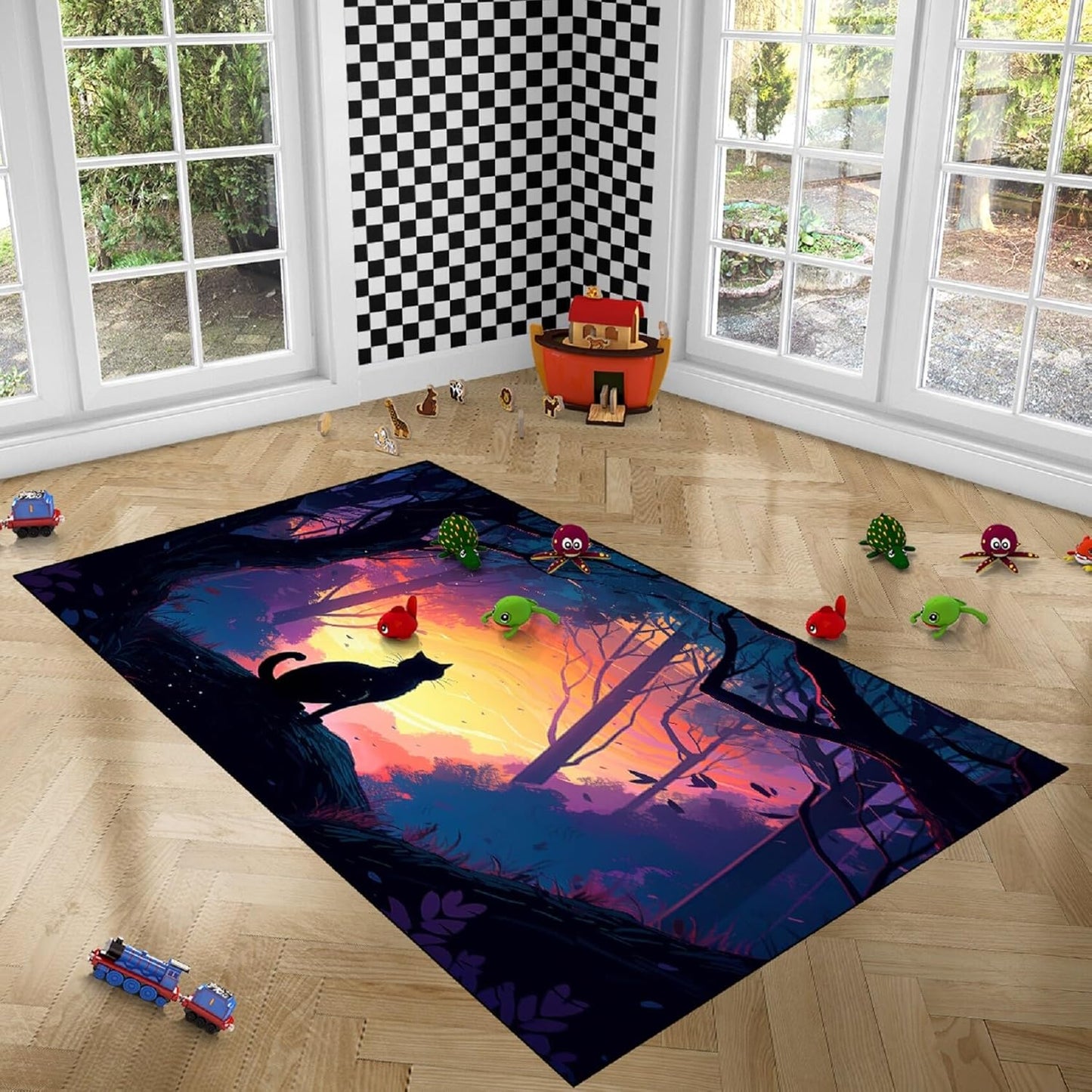 Black Girl Area Rug for Bedroom African American Rugs for Room Princess Carpet Kids Rugs for Bedroom African Girls Carpet for Living Room Teen Girls Yoga Mats, Pink, 4'×5'