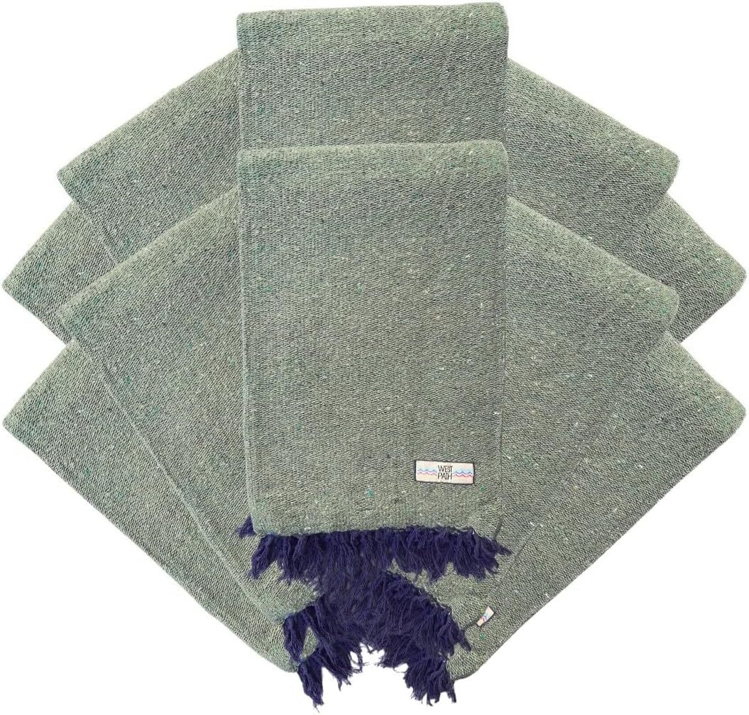 Open Road Goods Bulk Handmade Solid Color Yoga Blankets - Thick Mexican Blankets or Throws - Made for Yoga! (12 Pack, Black)