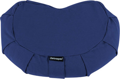 Retrospec Sedona Zafu Meditation Cushion with Buckwheat Hull Fill - Adjustable Yoga & Pilates Equipment Support - 17in Crescent Cotton Cover