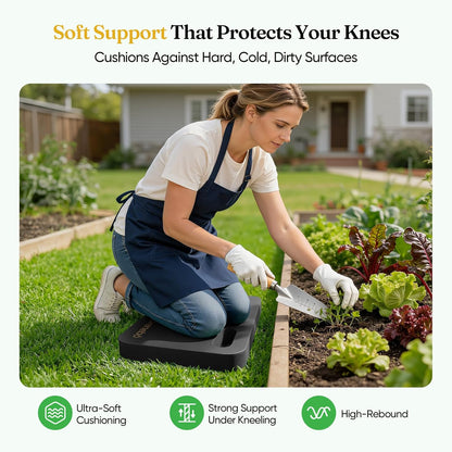 Grenebo High-Density NBR Foam Garden Kneeling Pad, 1.6" Extra Thick Gardening Pads for Kneeling, Ultra Soft Kneeling Pads for Gardening, Work, Exercise, Yoga, 17.3×11×1.6 in (2, Pink Purple)