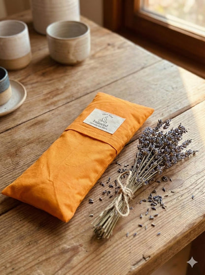 Weighted Lavender Eye Pillow for Sleep & Relaxation – Organic Cotton Eye Pillow with Natural Lavender, Aromatherapy Eye Pillow for Yoga, Meditation, Stress Relief & Travel