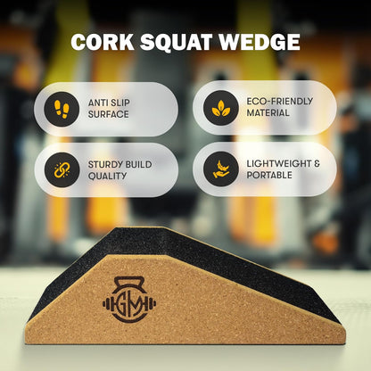 Cork Squat Wedge 2PCS | Squat Wedges for Weightlifting | Anti-slip Enhanced Grip Surface | Squat Wedge Calf Raise Yoga Block