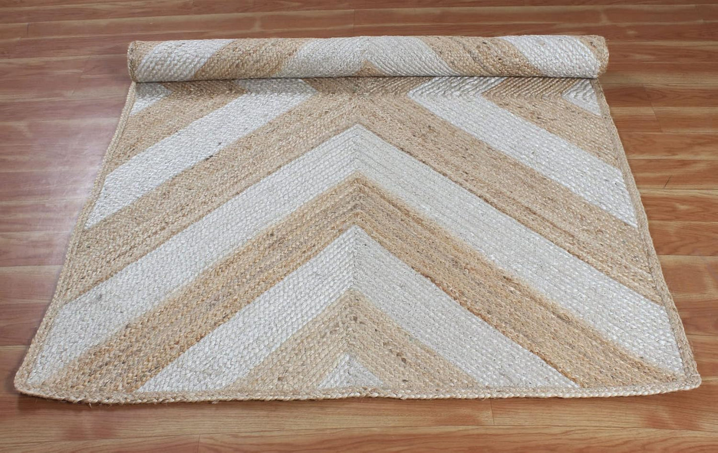 Kilim Rug 3' Round Area Rug Olive Beige White Braided Jute Carpet, Indoor Outdoor Flatweave Rug for Bedroom, Bedside, Kitchen, Beach & Terrace Yoga Mat - Colors A