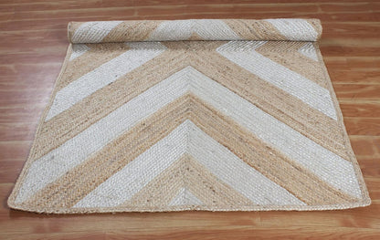 Kilim Rug 3' Round Area Rug Olive Beige White Braided Jute Carpet, Indoor Outdoor Flatweave Rug for Bedroom, Bedside, Kitchen, Beach & Terrace Yoga Mat - Colors A
