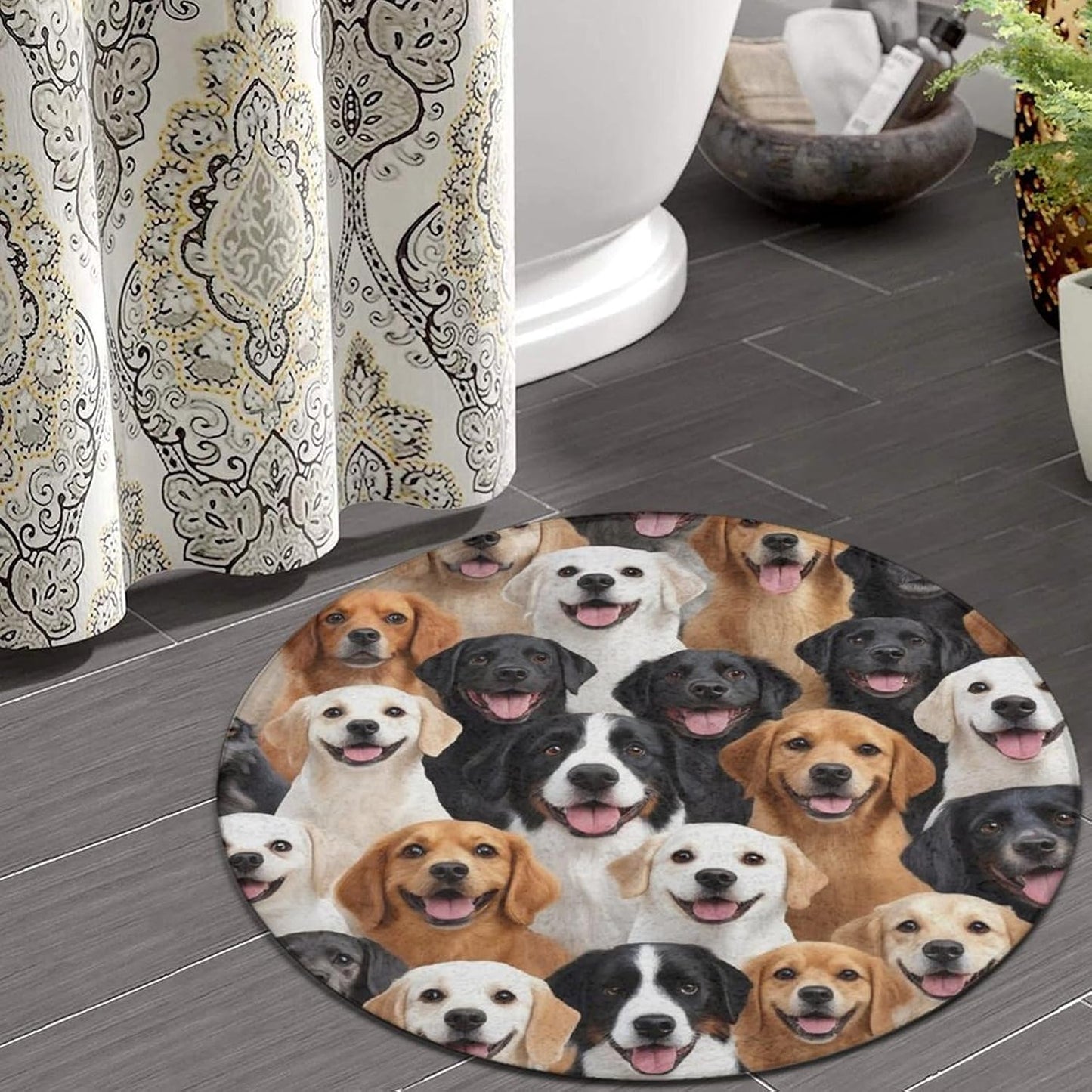 Soft Round Yoga Carpet, Office Chair Decor Round Mat for Carpet and Hardwood Floors Purple Butterfly