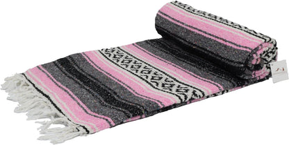 Open Road Goods Blue Mexican Blanket - Authentic Serape Falsa Blanket - Handmade