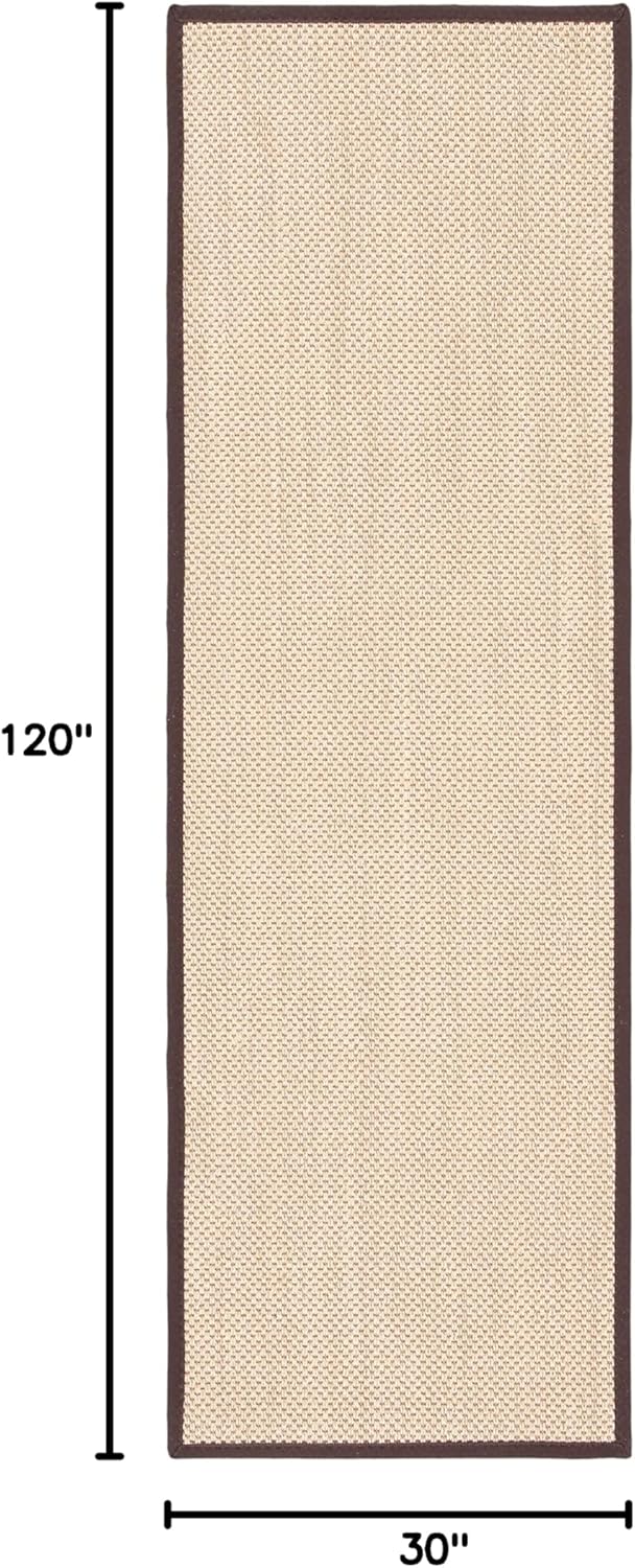 SAFAVIEH Area Rug 11x15 - Natural Fiber Collection - Large - Maize & Linen Color, Sisal, Woven Design with Border (NF141B) - Colors B