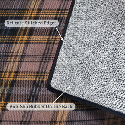 Runner Rug Washable 2x6 White Navy Blue Green Tartan Plaid Scottish Texture from Tartan Plaid Non-Slip Hallway Area Rug Indoor Outdoor Home Decor for Entryway Bathroom Kitchen Carpet Yoga Floor Mat