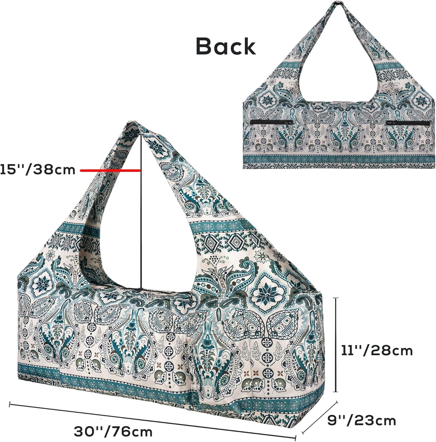 Yoga Mat Bag - Large Yoga Bag with Yoga Mat Strap, Zipper and Pockets - Yoga Bags and Carriers Fits All Your Stuff - Personalized Yoga Mat Bags for Women Fits Most Size Mats