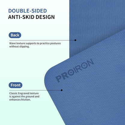 PROIRON Foldable Yoga Mat 0.24"/0.16" for Home Workout & Travel, Non Slip Travel Yoga Mats with Carry Bag, Packable Yoga Mat for Home Gym, Pilates, Fitness,Stretching